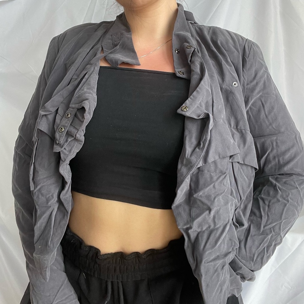 Ruffled Grey Jacket - Picture 2 of 3